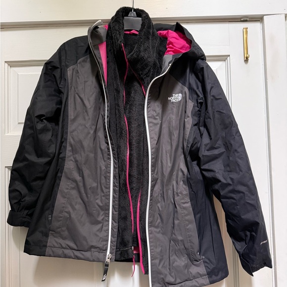 The North Face Black and Pink Ski Jacket 3-in-1 Design